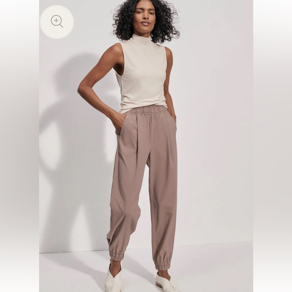 Varley Deep Taupe Snap Cuff Enzo Ripstop Easy Pant Joggers XS Extra Small